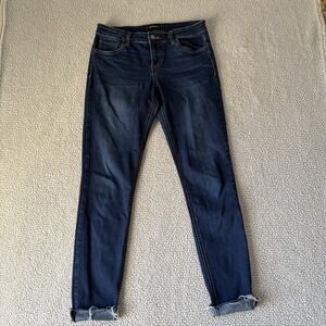 Prosperity Skinny Stretch Blue‎ Jeans Womens Size 29 raw hem dark wash